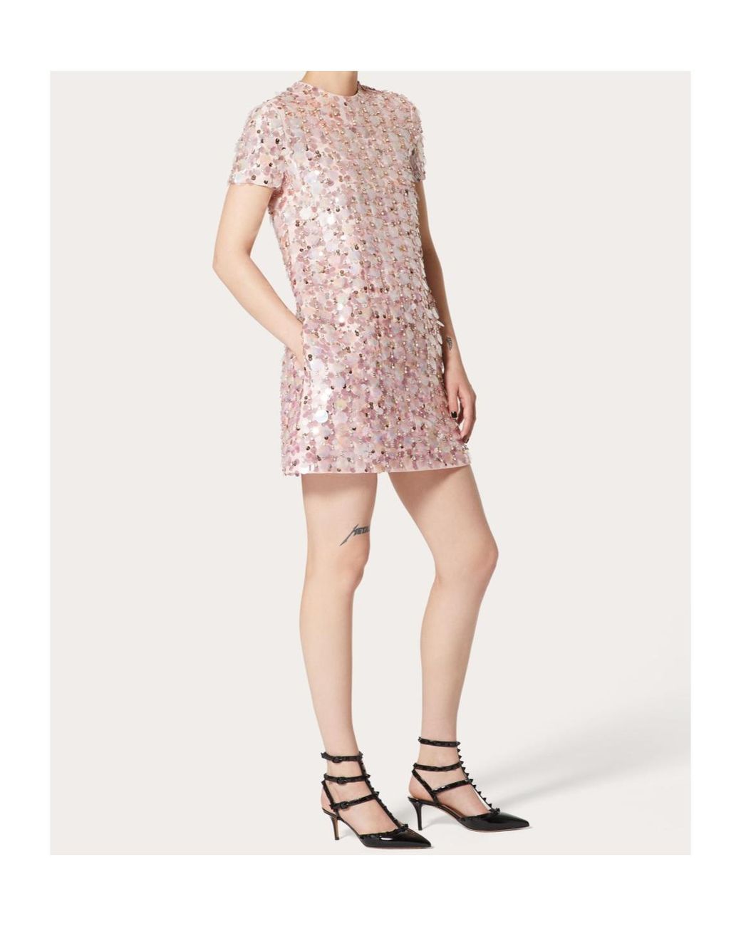 Valentino Pink Short Sleeve Dress