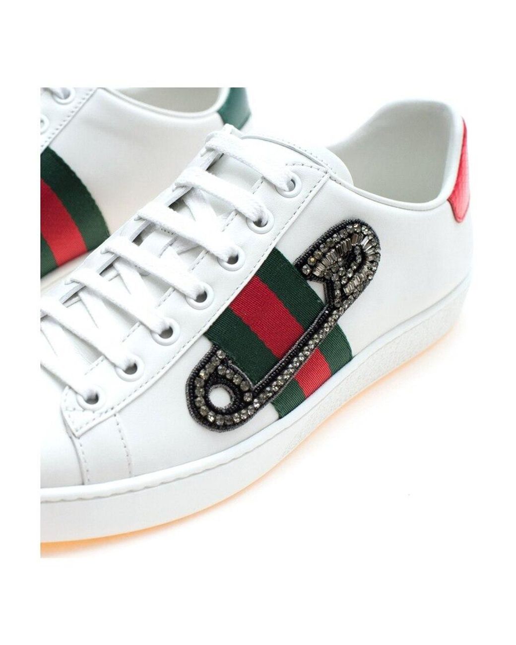 Gucci White Safety Pin Casual Sports Shoes