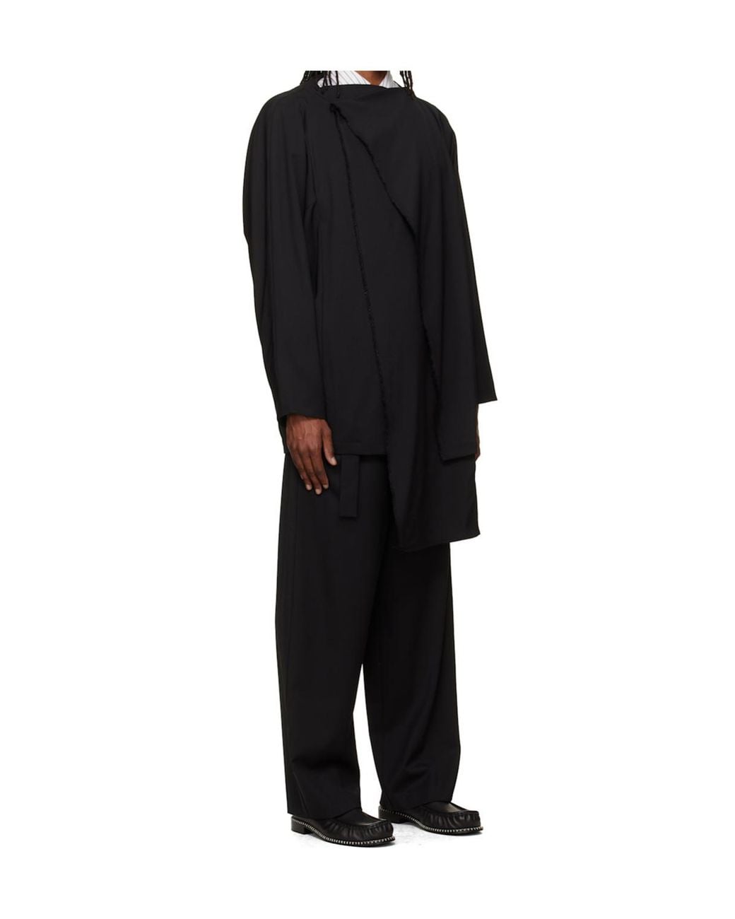Kiko Kostadinov Black Draped-Detail Blazer for men