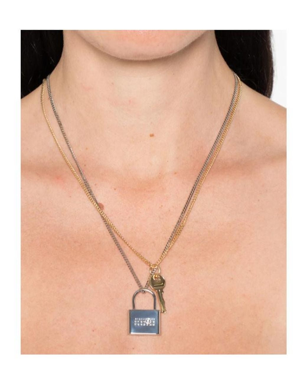 MM6 by Maison Margiela White Chain Linked Double Necklace