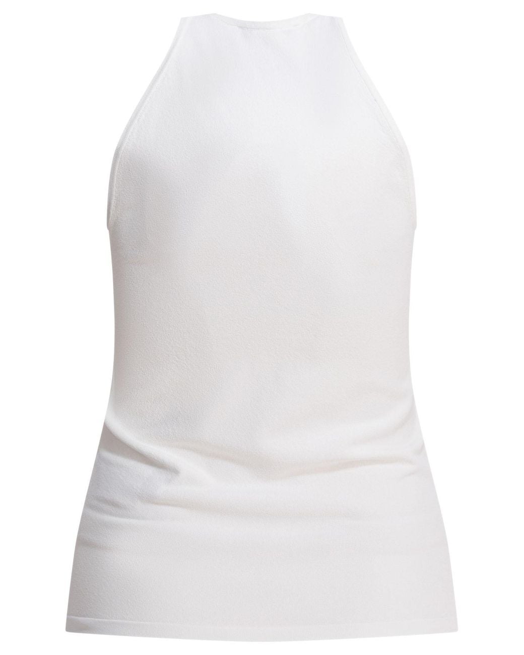 Max Mara White Armida1234 V-Neck Sleeveless Top