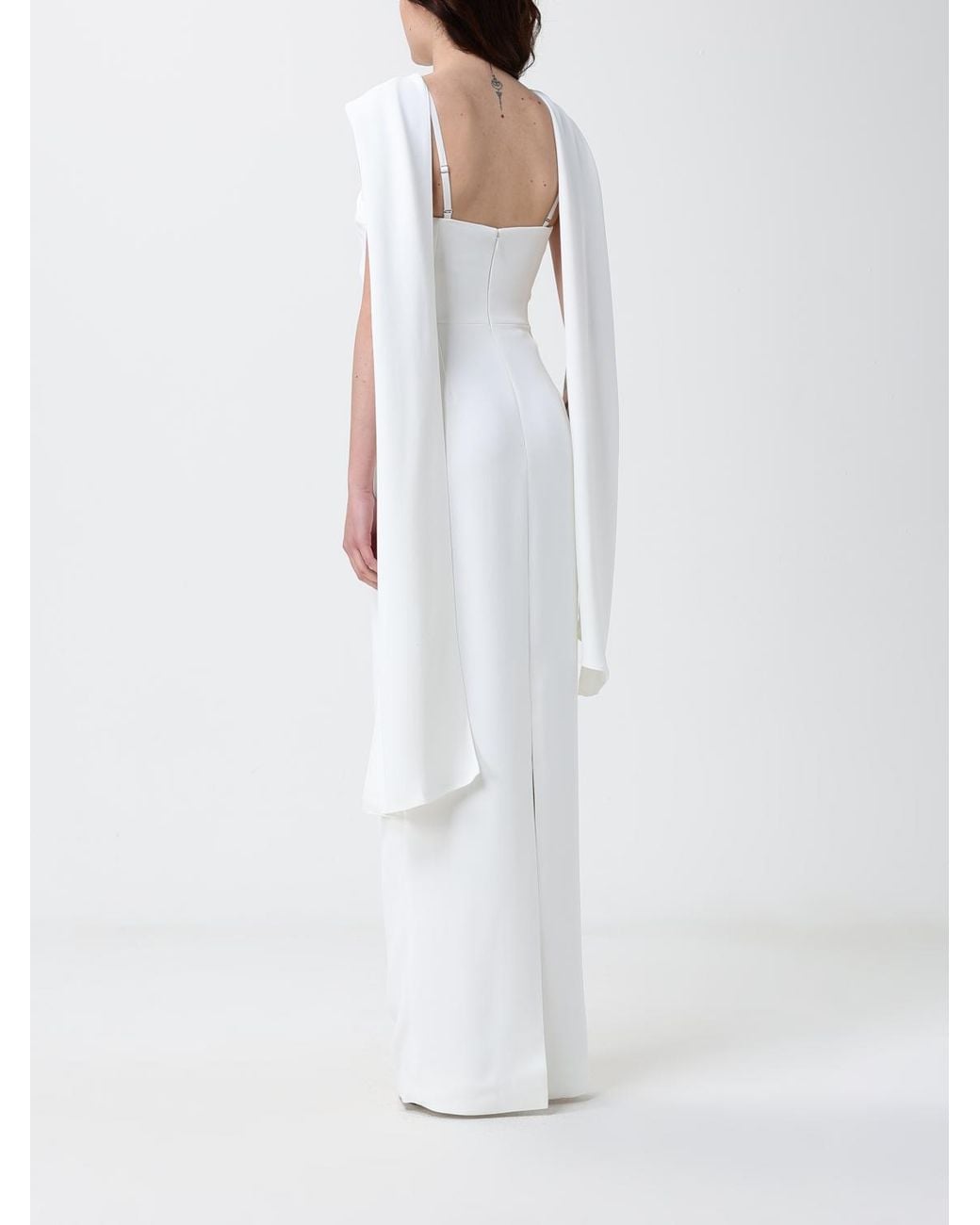 Solace London White London Rona Maxi Draped Bow Dress
