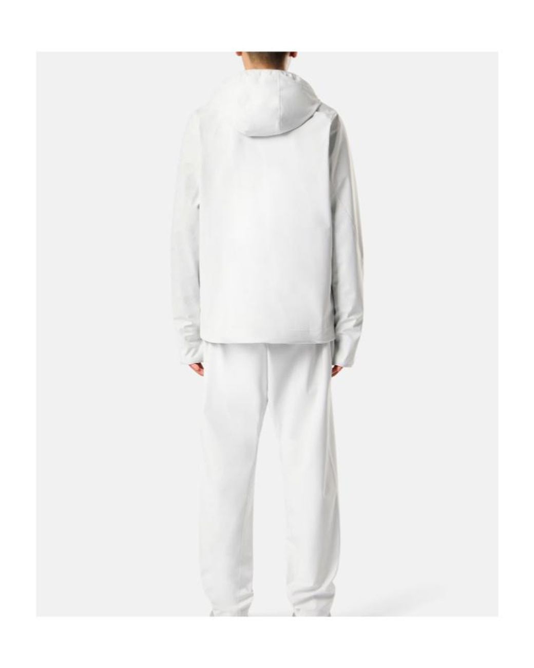 Stone Island White Oversized-Fit Zip-Up Hooded Sweatshirt With Zip Pockets for men