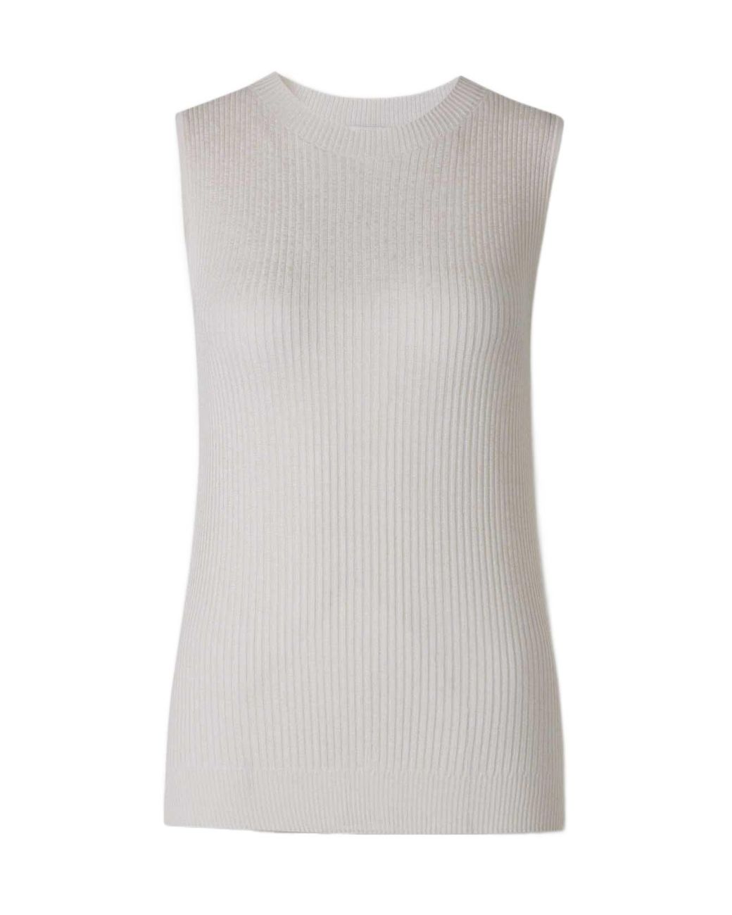 Peserico Gray Sleeveless Ribbed Top