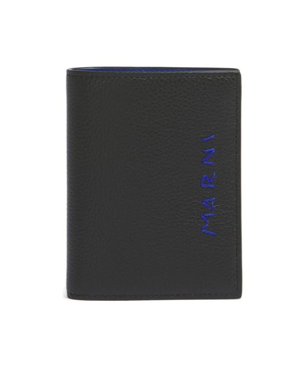 Marni Black Logo Embroidered Bi-Fold Wallet for men