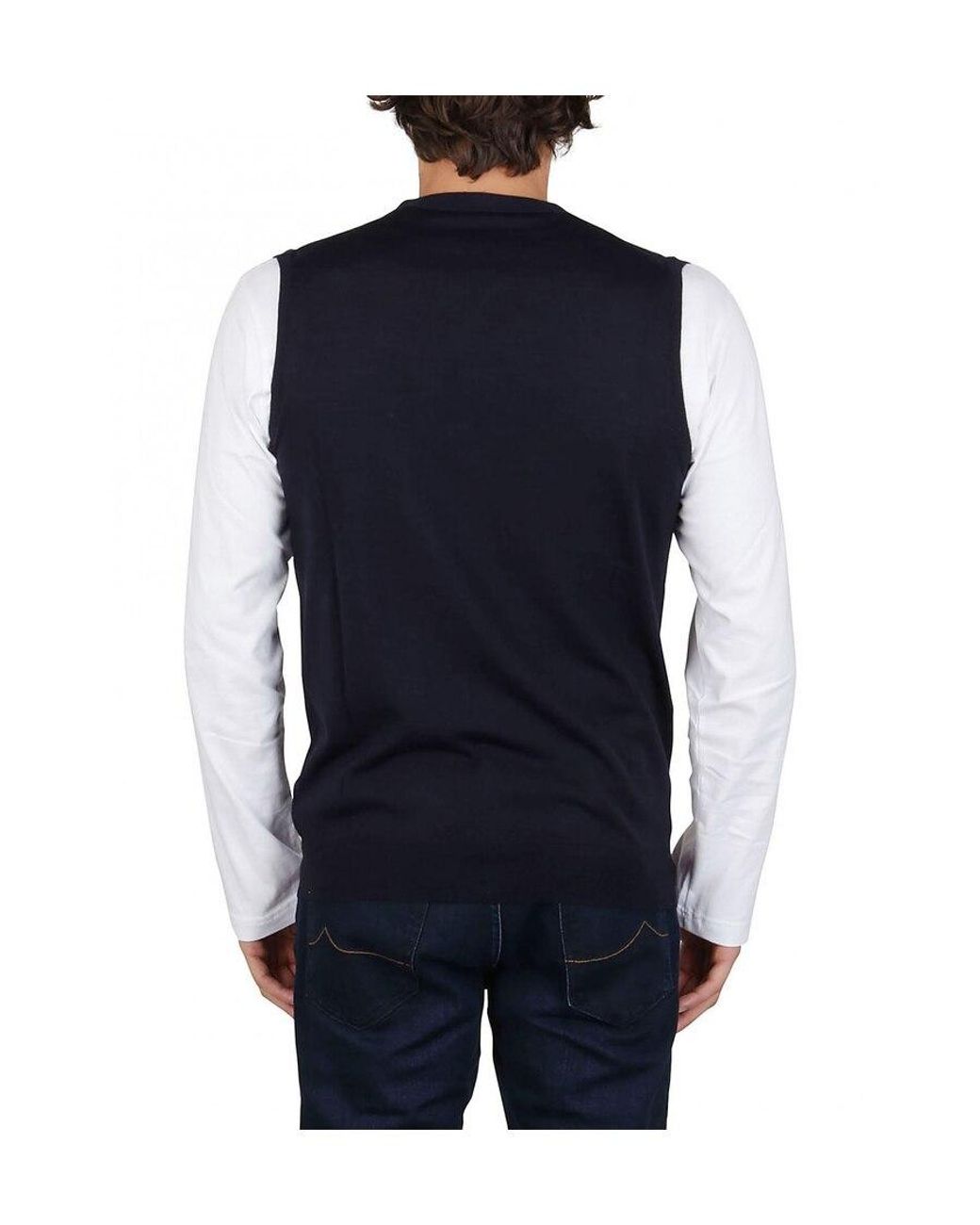 Paolo Pecora Black Sleeveless Jacket for men
