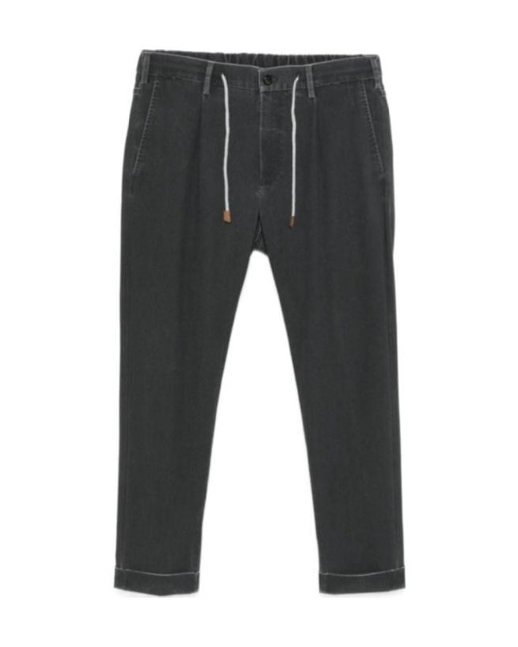 Eleventy Gray Belt Loop Casual Pants for men