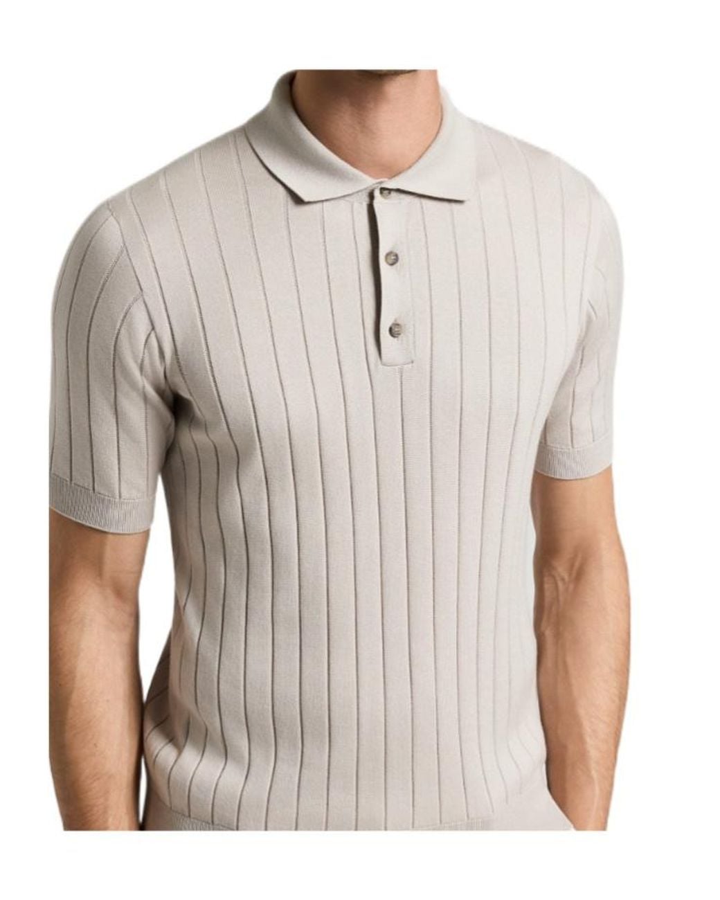 Peserico White Knitted Polo Shirt for men
