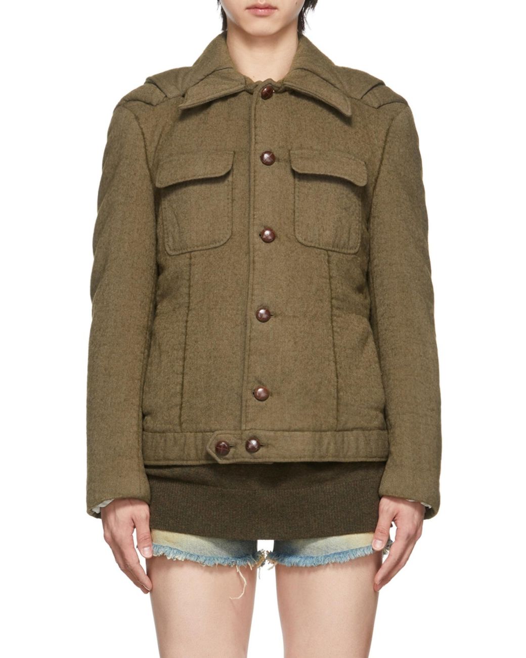 Maison Margiela Brown Padded Wool Jacket for men