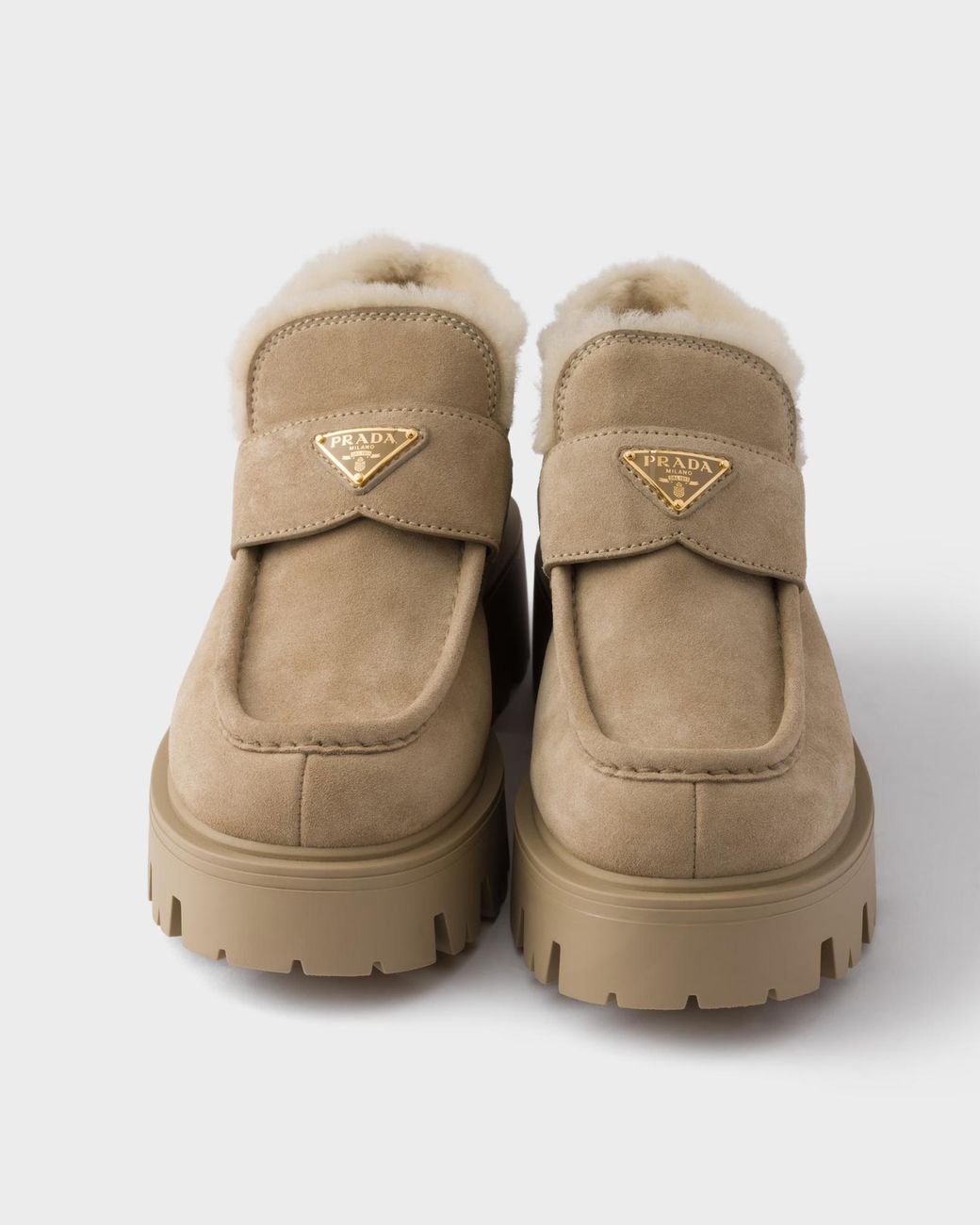 Prada Brown Suede Loafers