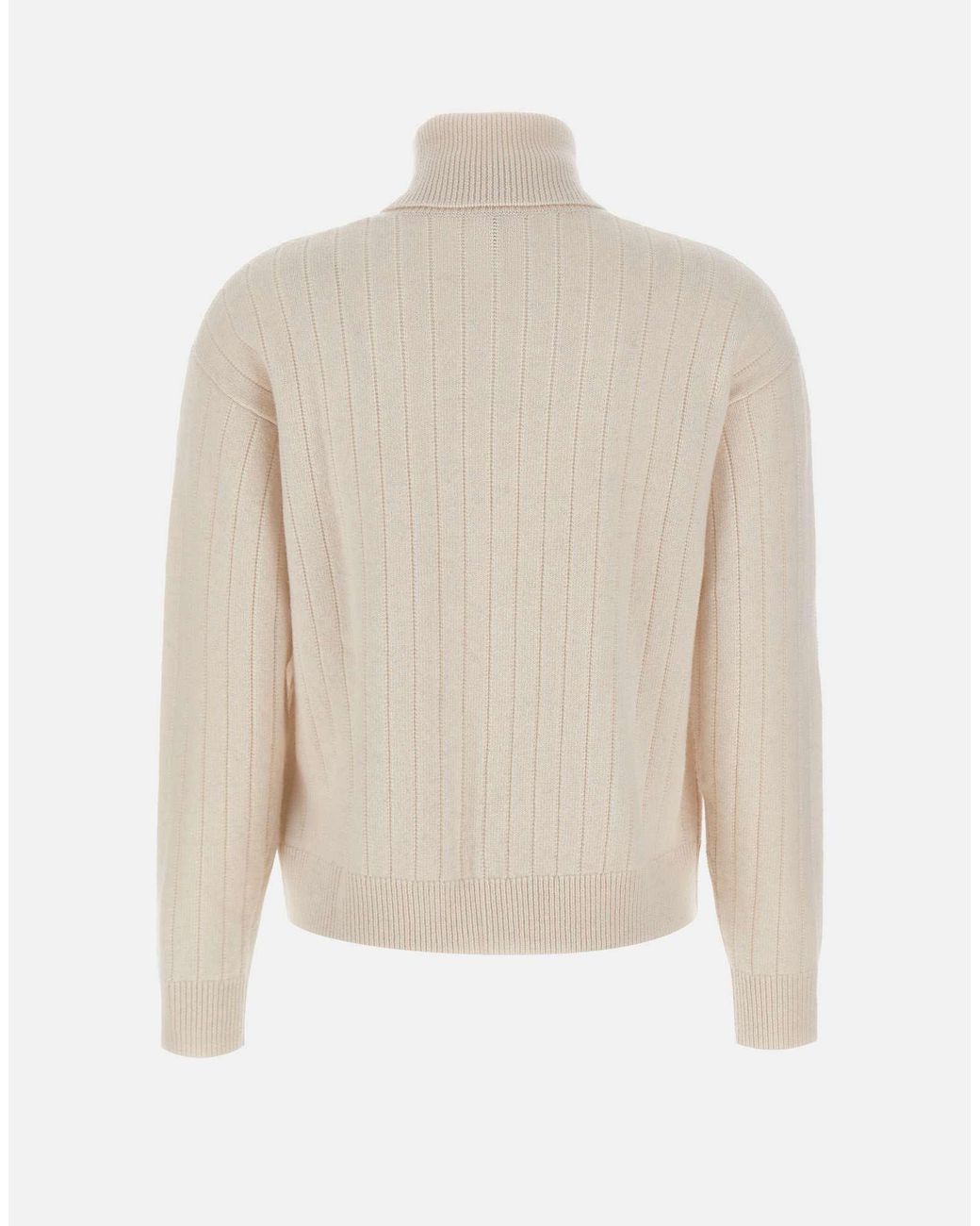 Eleventy White Ribbed Turtleneck Knitwear