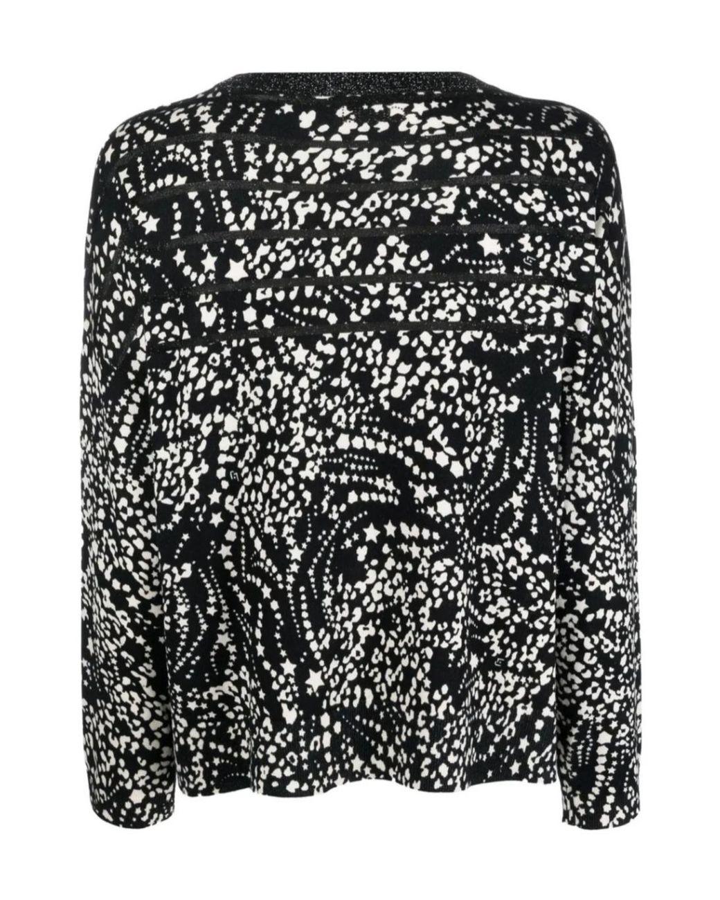 Liu Jo Black Star-Print Lurex-Detail Jumper