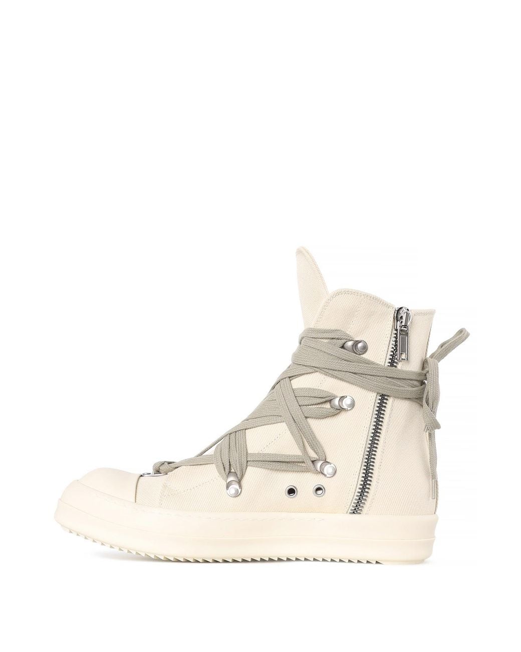 Rick Owens Natural Lace-Up High-Top Casual Shoes for men