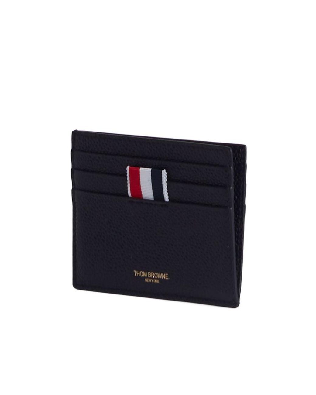 Thom Browne Blue 4-Bar Logo Stamp Cardholder for men