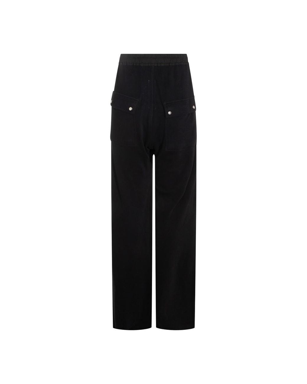 Rick Owens Black Drawstring Wide-Leg Pants for men