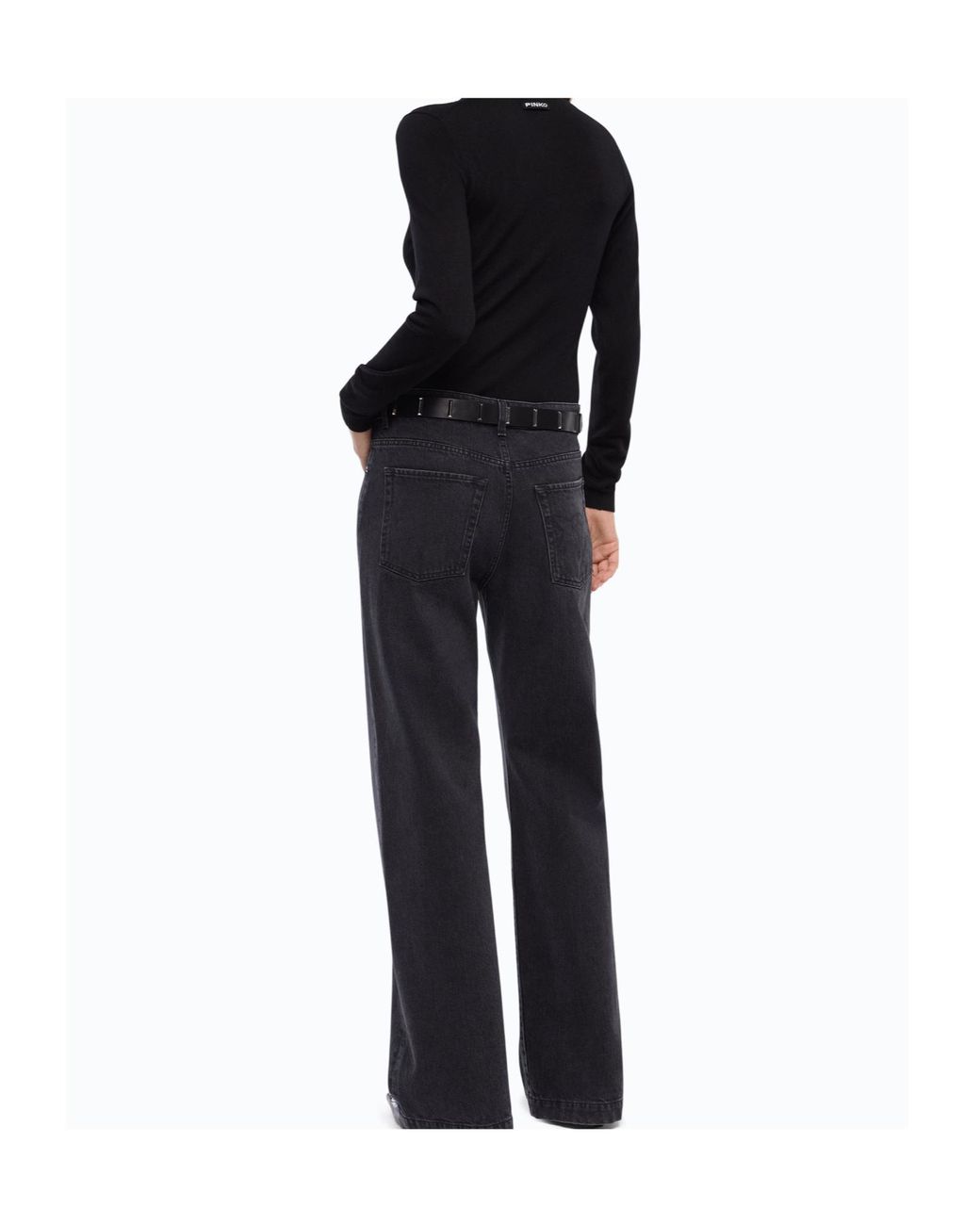 Pinko Black Long-Sleeve Buttoned Bodysuit