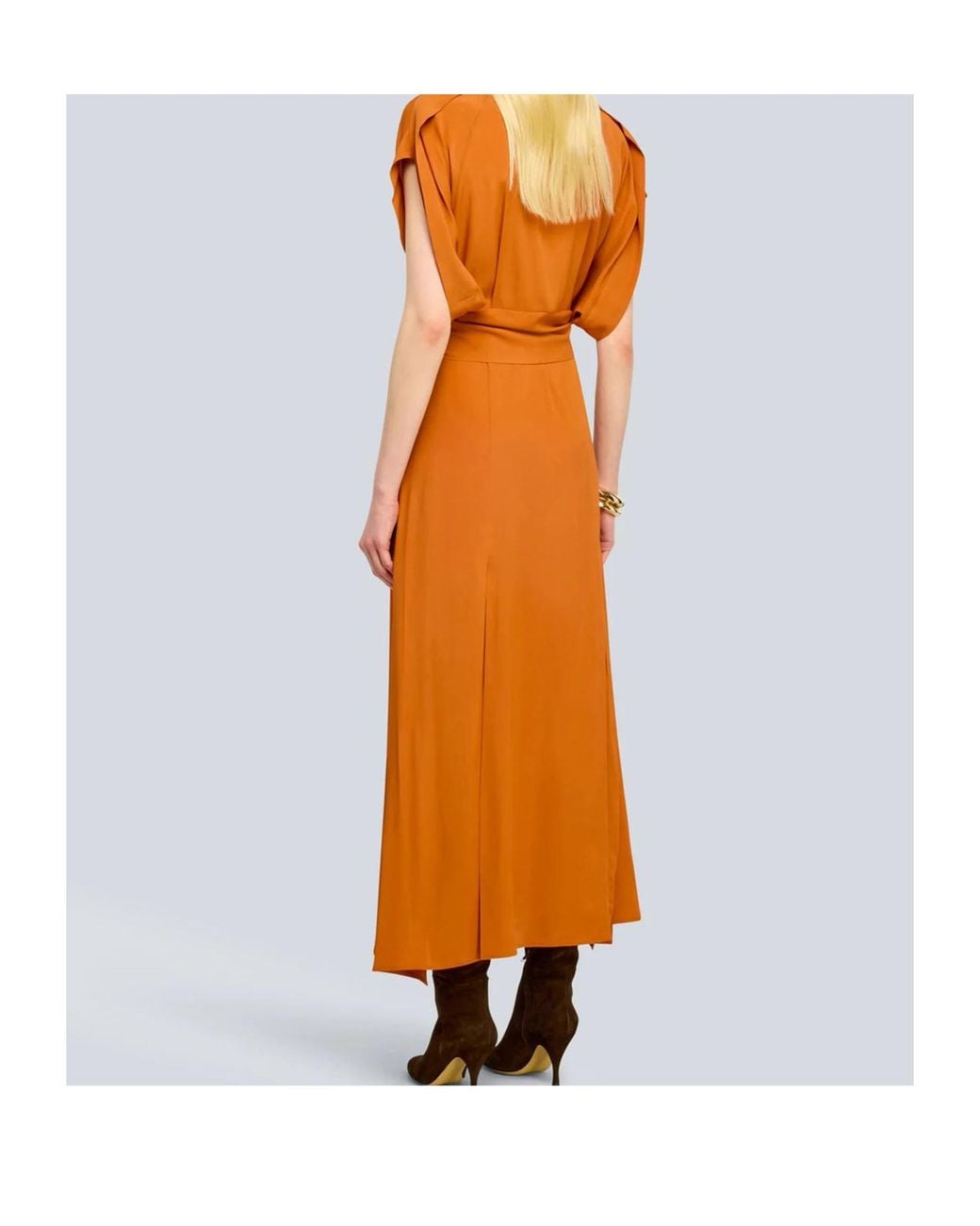 Semicouture Orange Short-Sleeved Dress