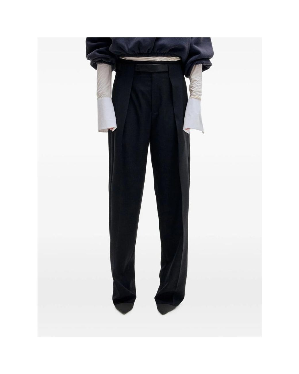 DARKPARK Black Belted Pleated Trousers