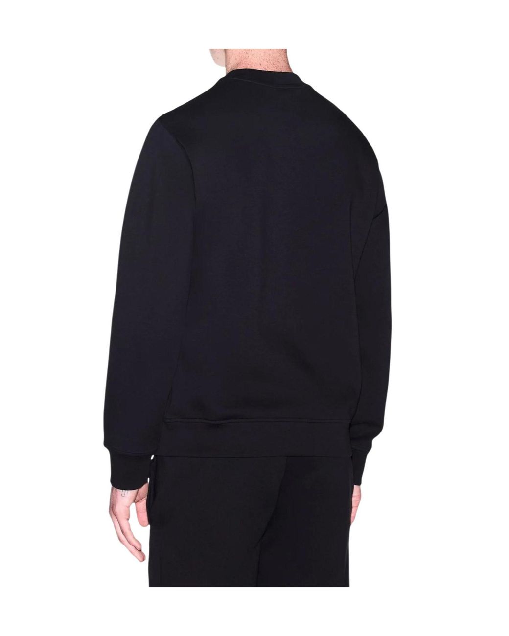 ARMANI EXCHANGE Black Logo-Embroidered Sweatshirt for men