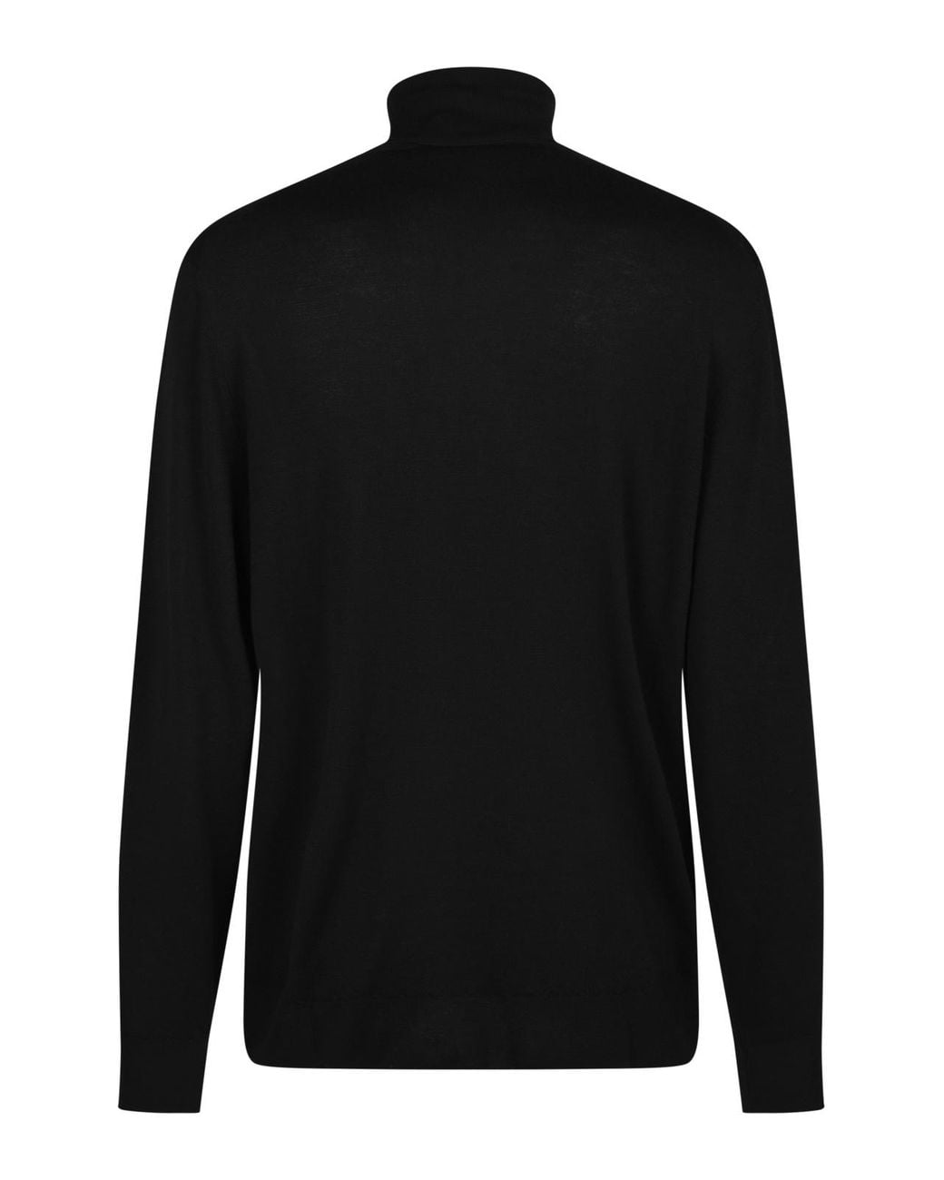 Canali Black Fine Knit Turtleneck Knitted Sweater for men