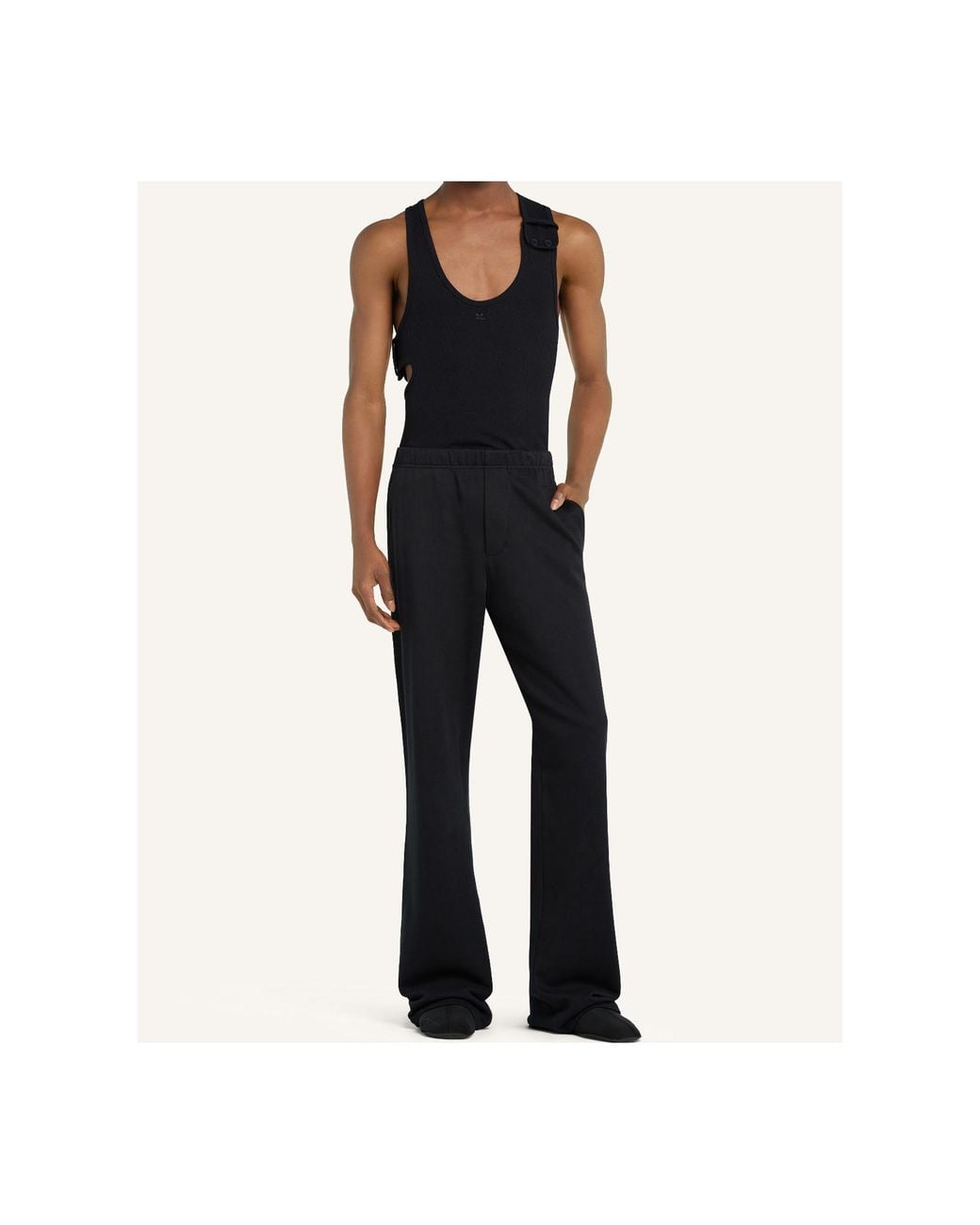 Courreges Black Courrèges Elasticated Waist Bootcut Track Pants for men