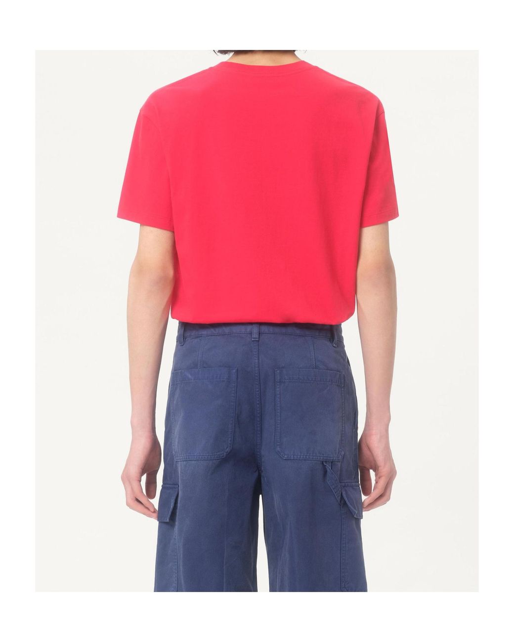 Valentino Pink Vlogo Embroidered Crewneck T-Shirt for men