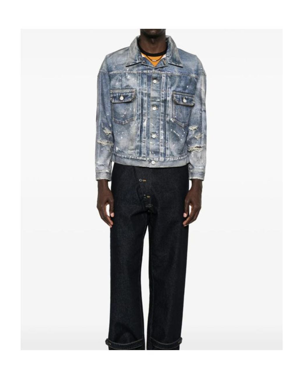 Junya Watanabe Blue Long-Sleeved Denim Jacket for men