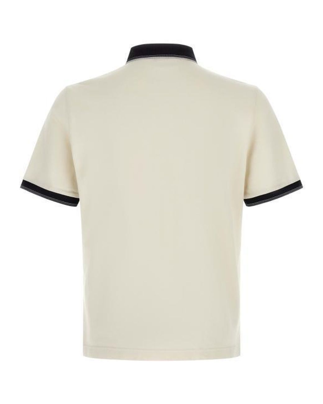 Prada White Contrast-Trim Piqué Polo Shirt for men