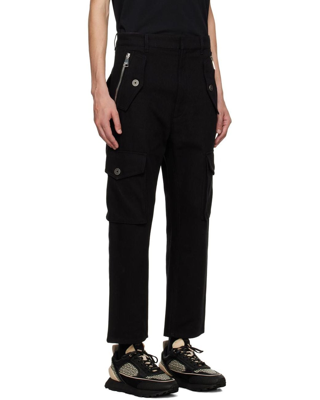 Balmain Black Cargo Trousers for men