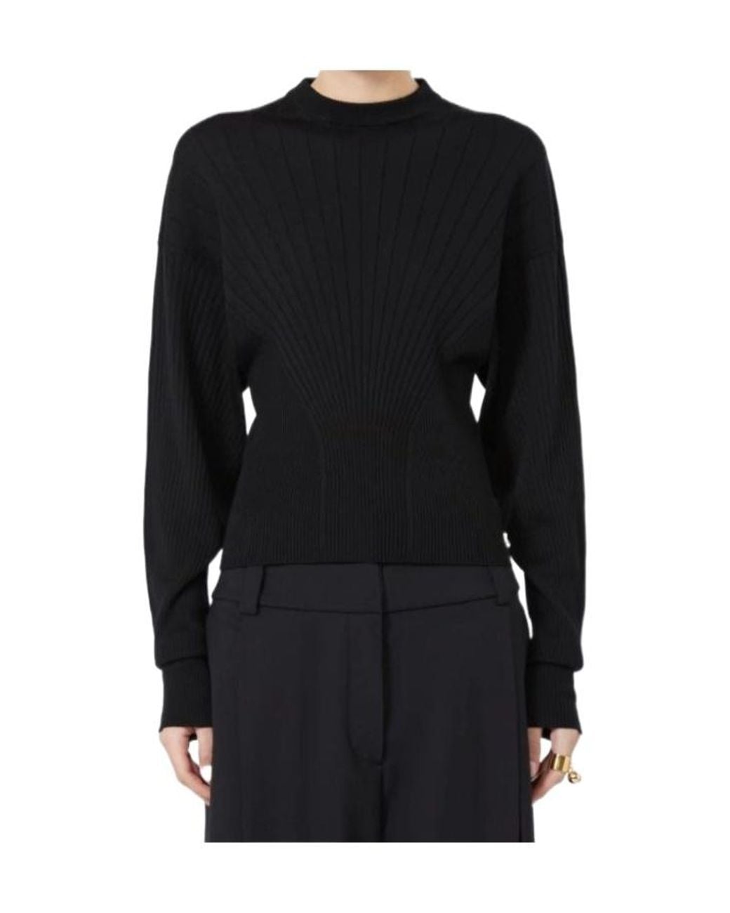 Sportmax Black Long-Sleeve Knit Top