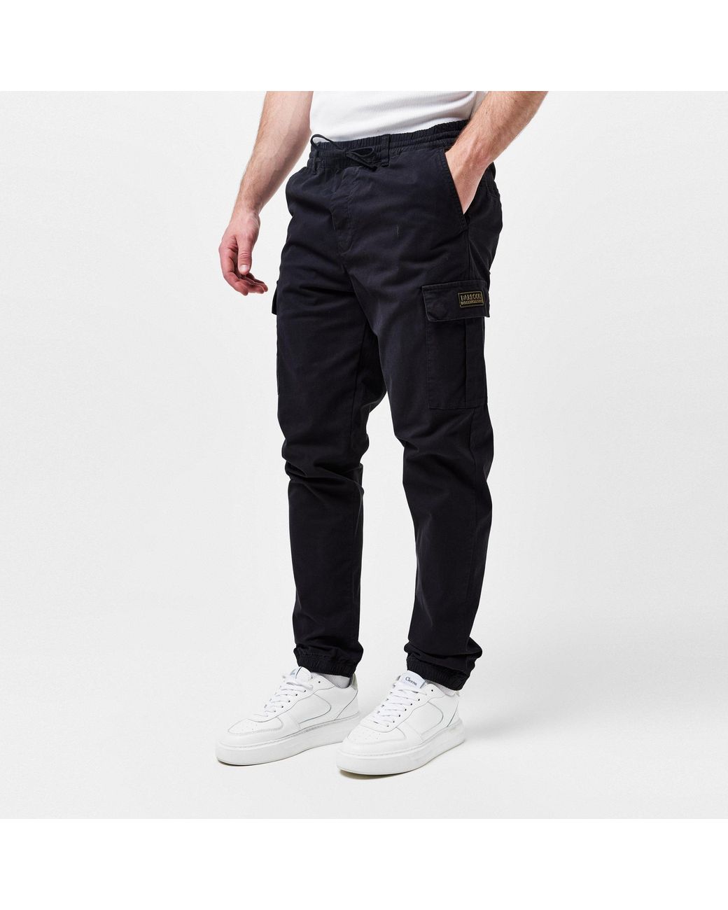 Barbour Black Logo-Detail Cargo Pants for men