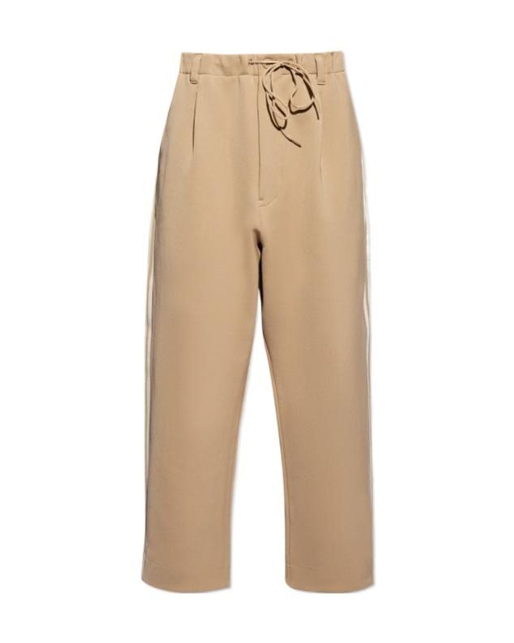 Y-3 Natural Signature 3-Stripes Logo Drawstring Track Pants for men