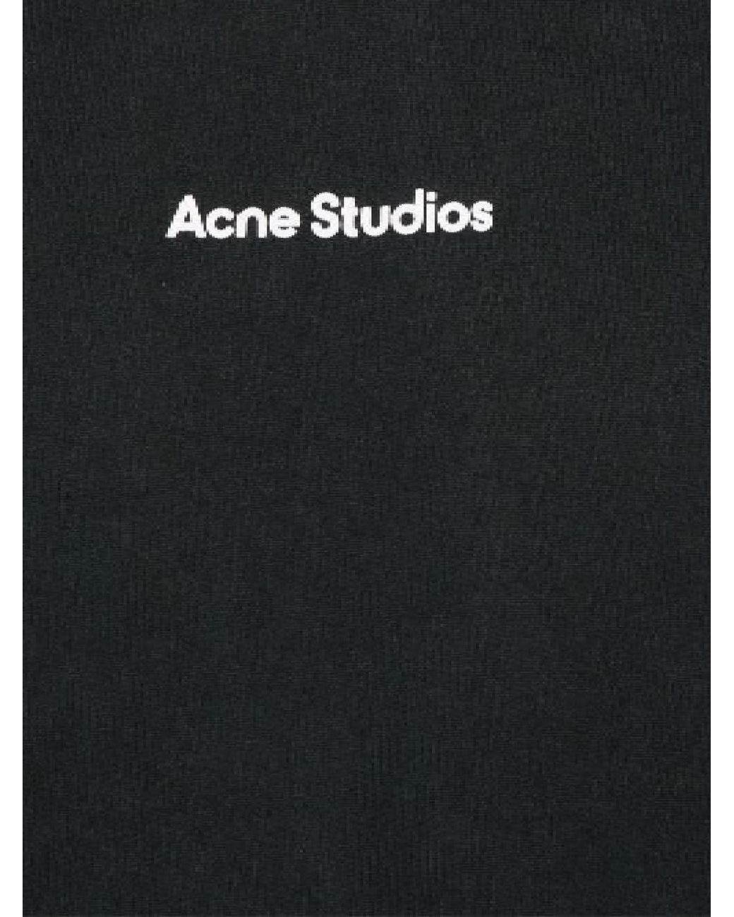 Acne Blue Logo Printed Oversized Hoodie
