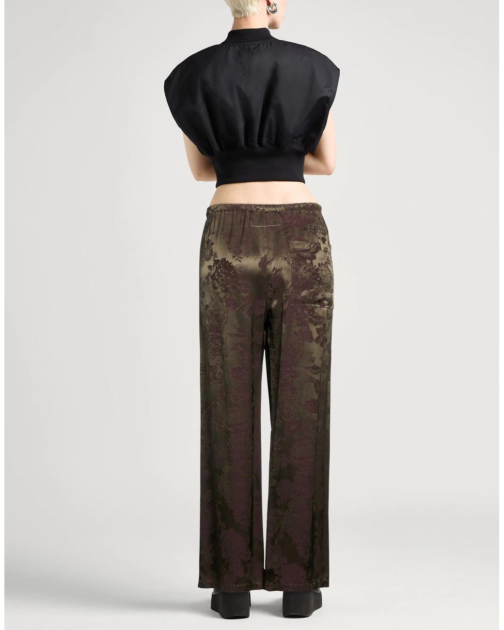 MM6 by Maison Margiela Brown Patterned Wide-Leg Trousers