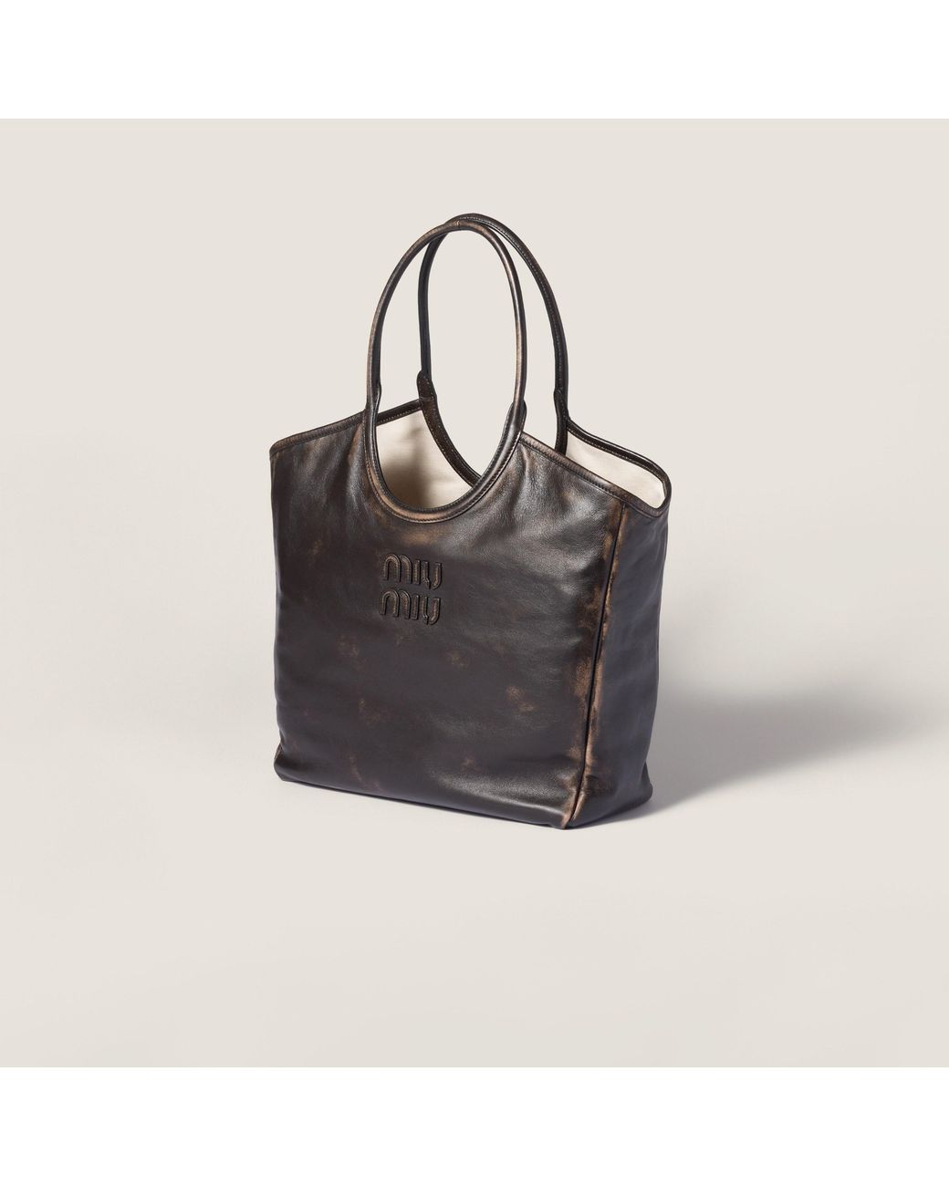 Miu Miu Black Ivy Leather Tote Bag