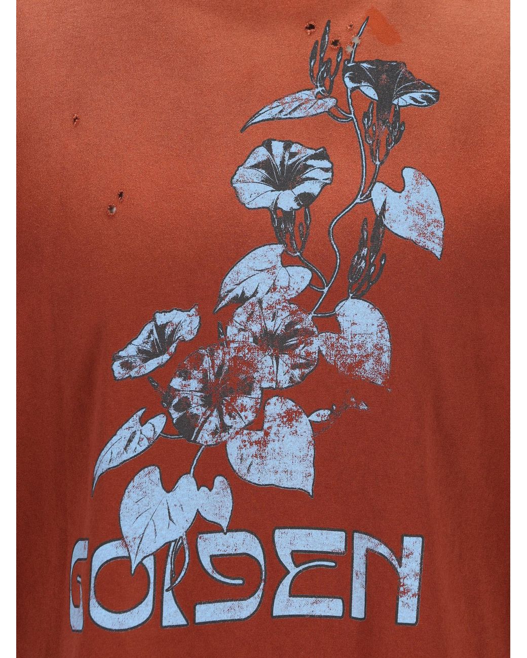 Golden Goose Deluxe Brand Red Floral Printed Distressed T-Shirt