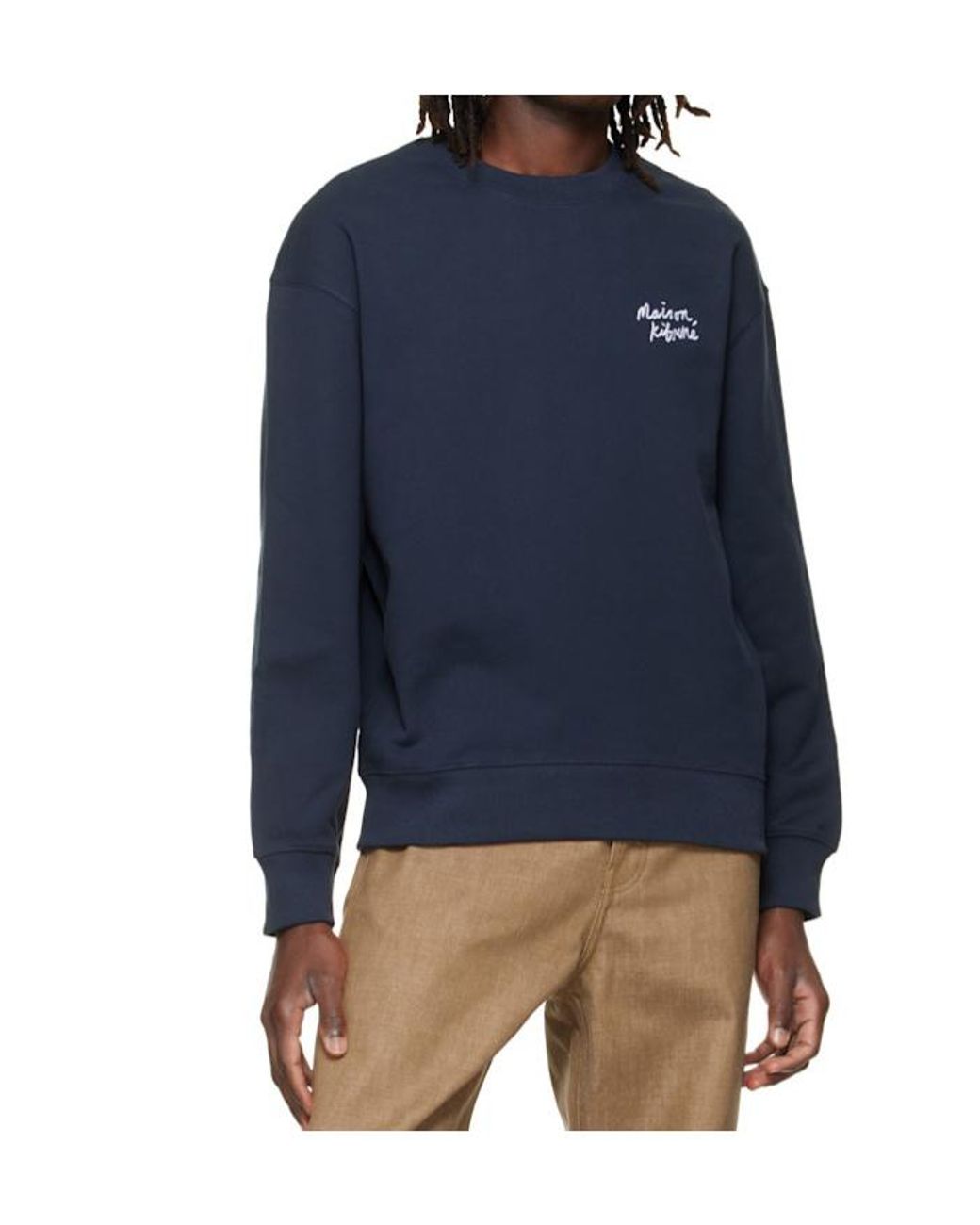 Maison Kitsuné Blue Maison Kitsuné Handwriting Logo Sweatshirt for men