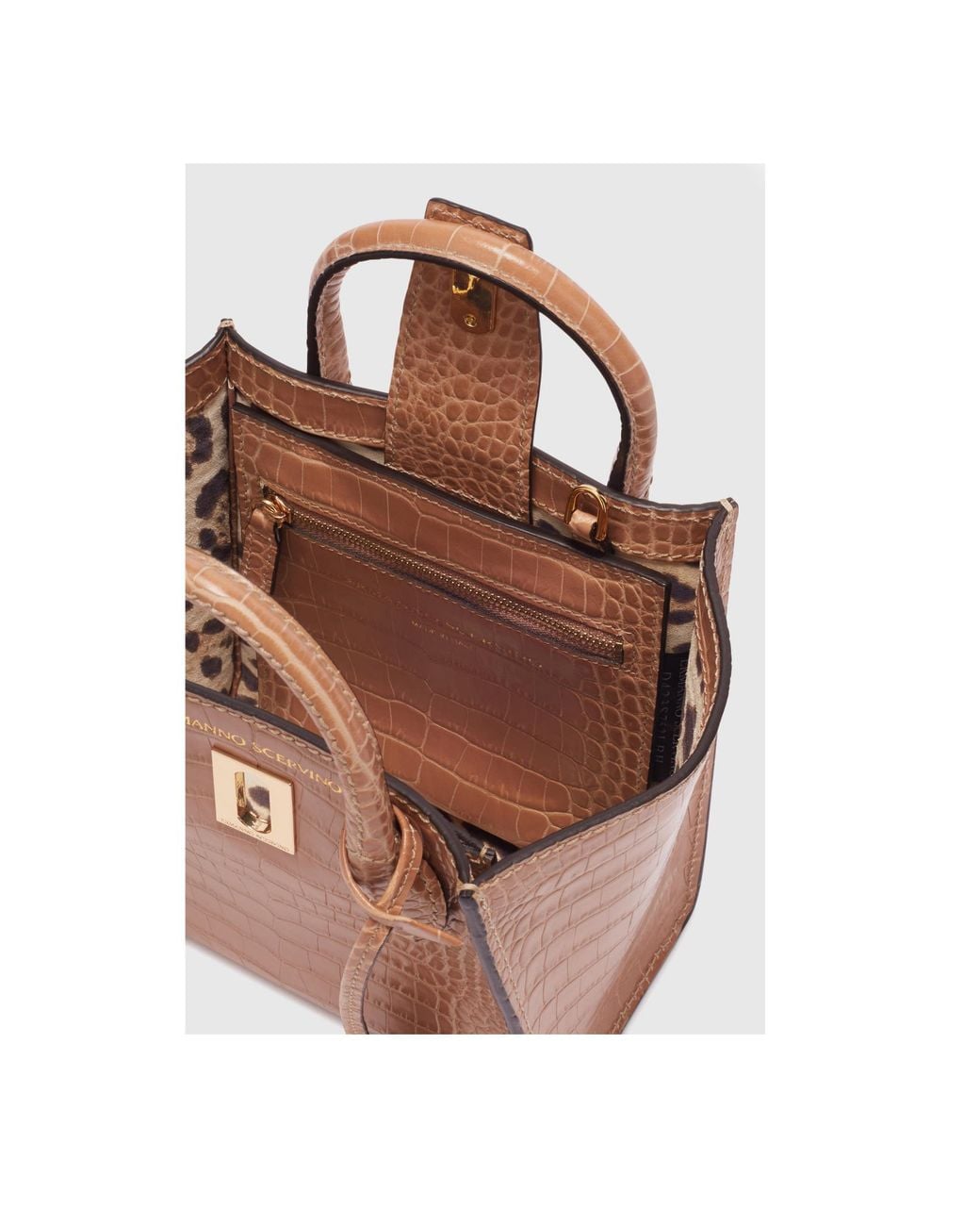 Ermanno Scervino Brown Double Handle Shoulder Bag