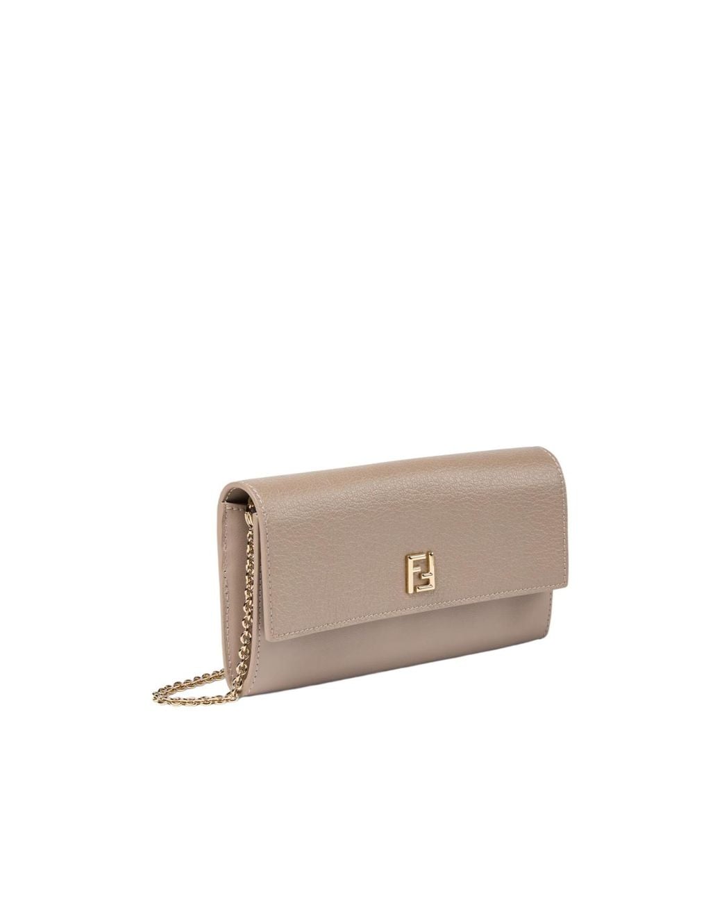 Fendi White Ff Continental Chained Wallet
