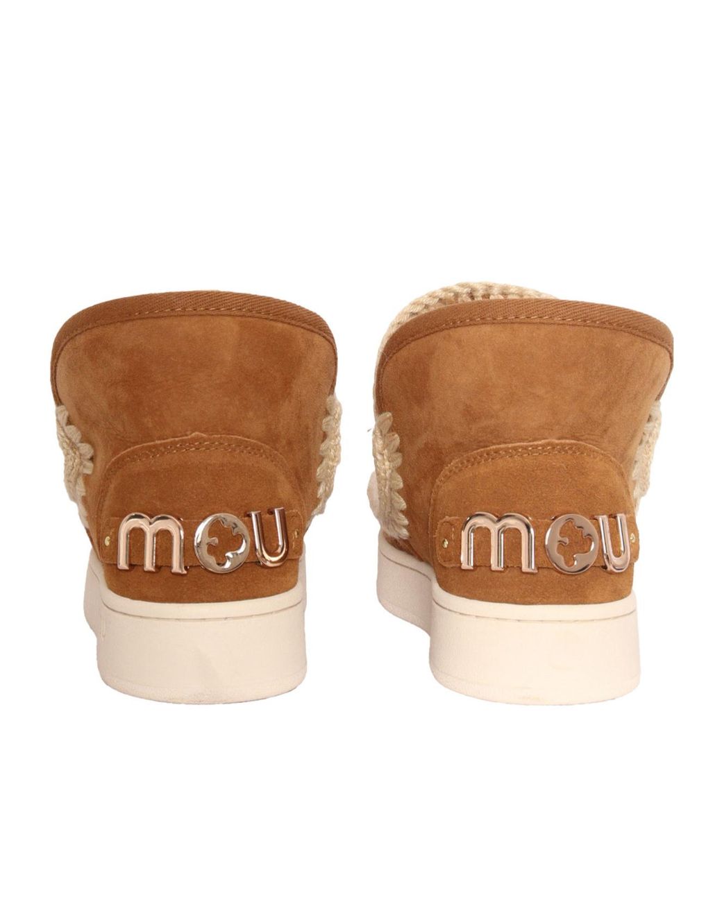 Mou Brown Eskimo Logo Lettering Ankle Boots