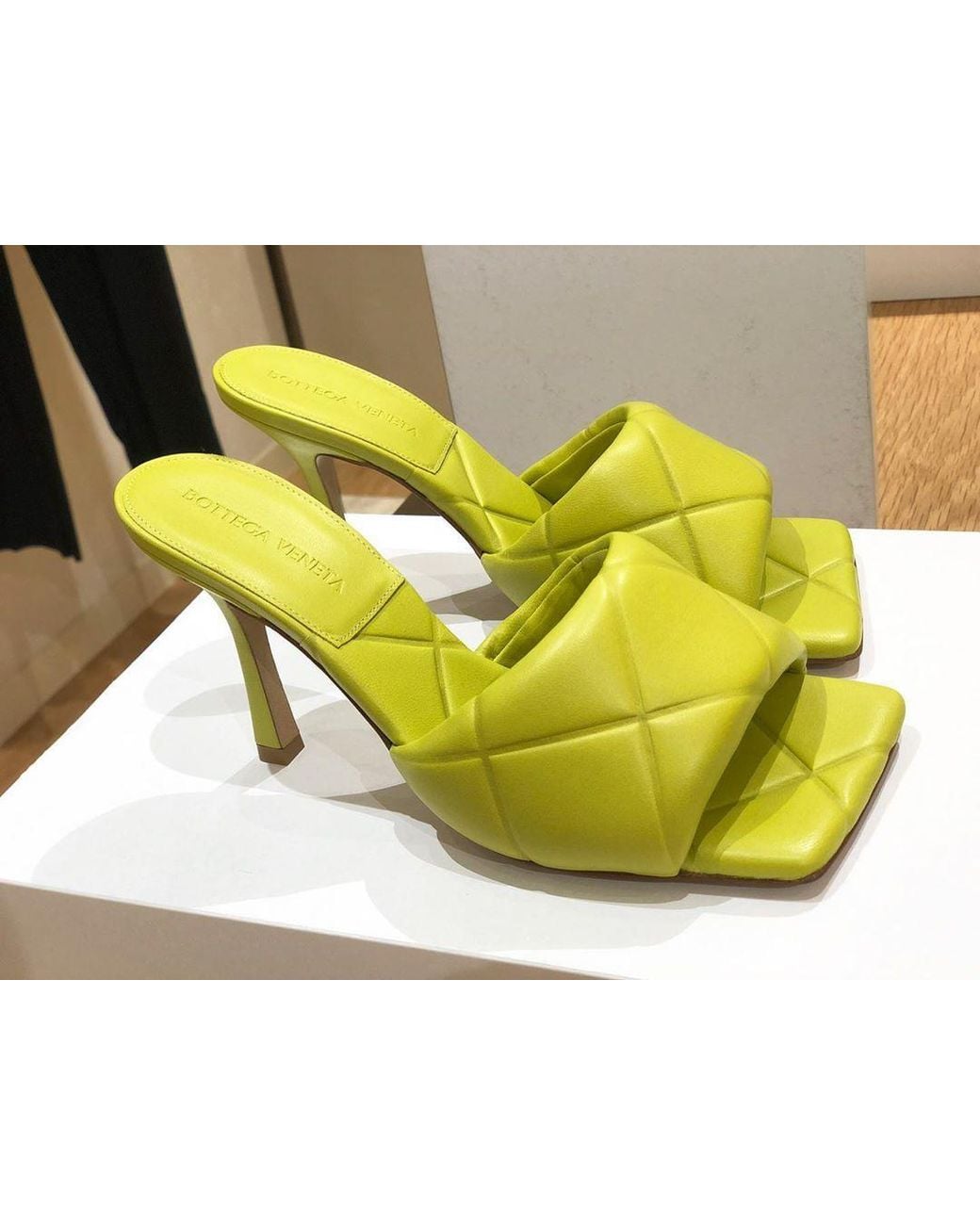 Bottega Veneta Yellow Bv Rubber Lido Sandals