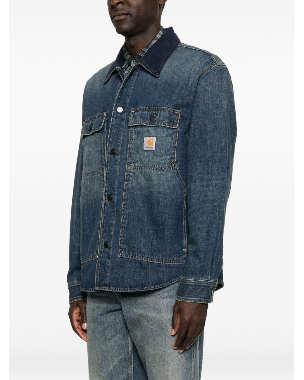 Carhartt Blue Wip Logo Patch Denim Jacket for men