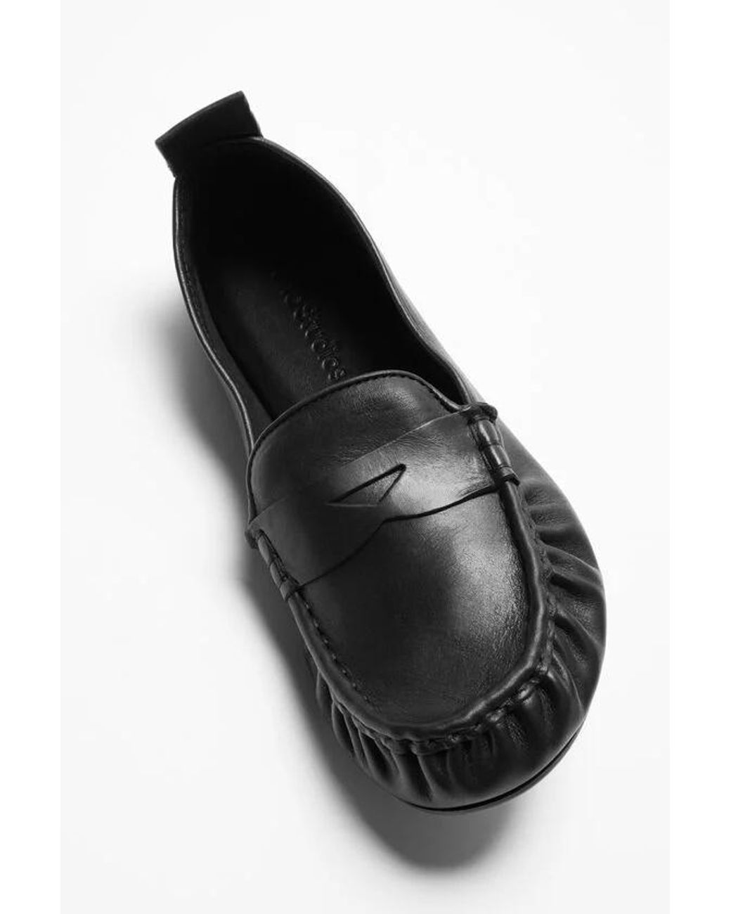 Acne Black Penny-Slot Leather Loafers