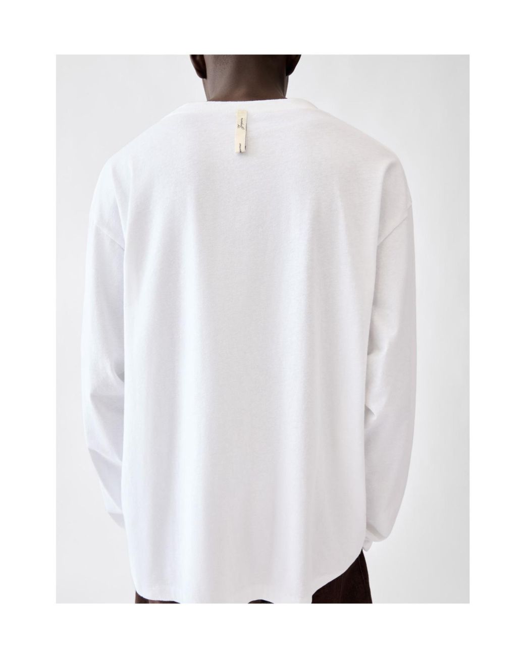 Jacquemus White Crewneck Long-Sleeve T-Shirt for men