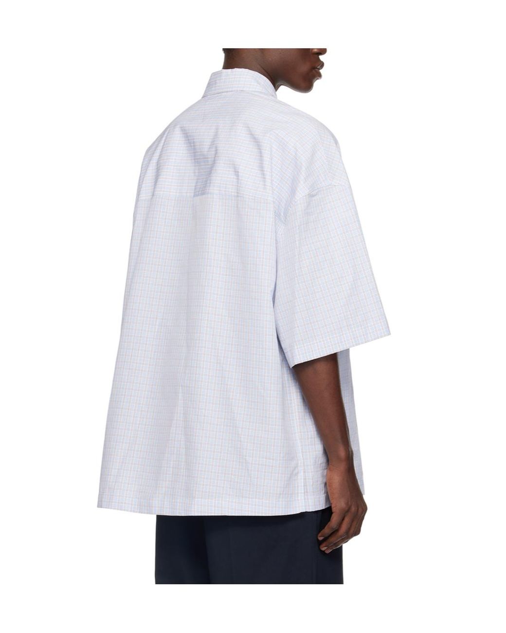 Bottega Veneta White Bv Embroidered Check Overshirt for men