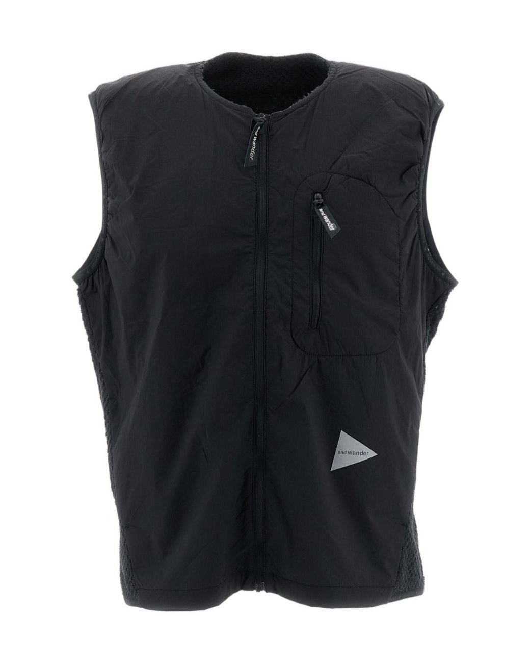 And Wander Black Air Fleece Vest for men
