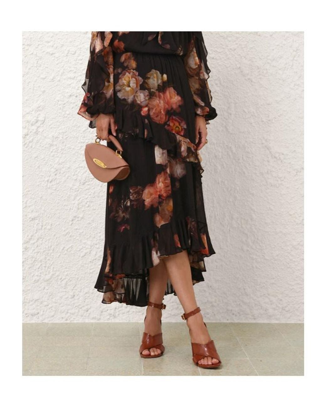 Zimmermann Black Hypnotic Asymmetric Midi Skirt