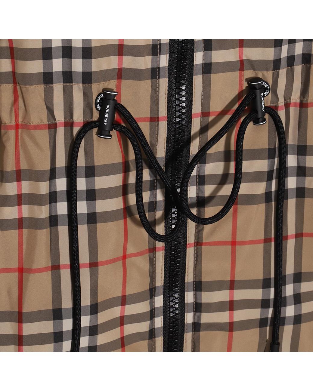 Burberry Brown Checked Drawstring Jacket