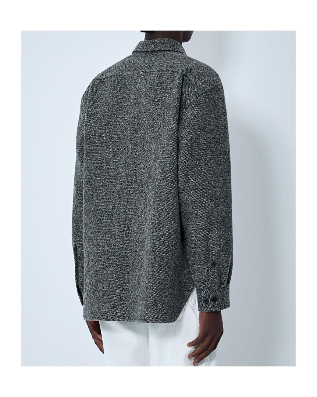 Dries Van Noten Gray Herringbone Zip-Up Jacket for men