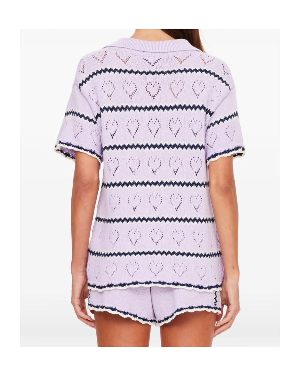 The Upside White Amara Amayah Heart Knitted Shirt